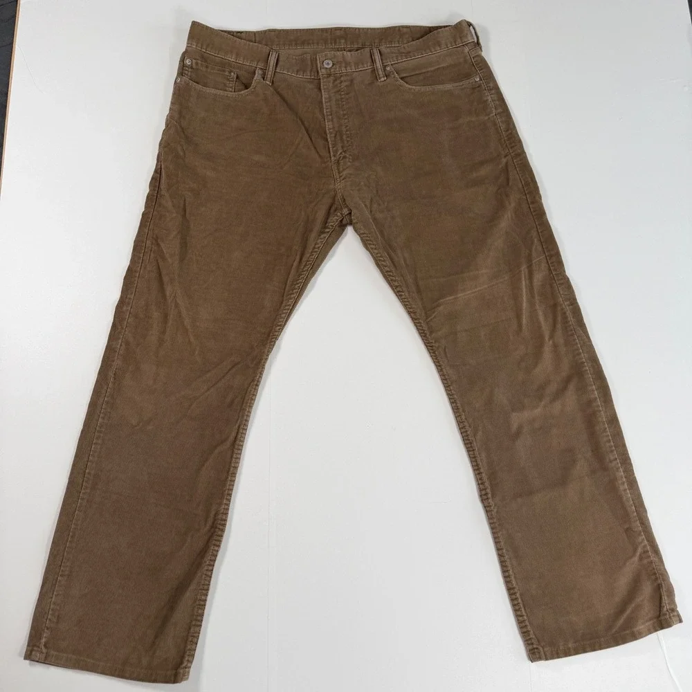 Levi's 514 Straight Fit Corduroy Pants Mens 40x30 Cotton Brown Solid Casual